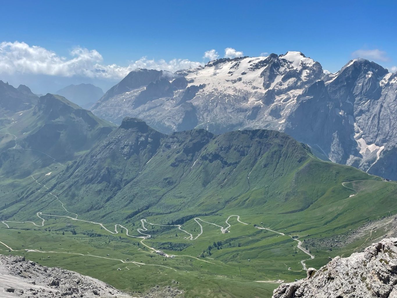 Passo Pordoi road and Marmolada